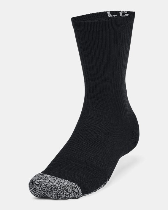 Adult HeatGear® Crew Socks 3-Pack, Black, pdpMainDesktop image number 1